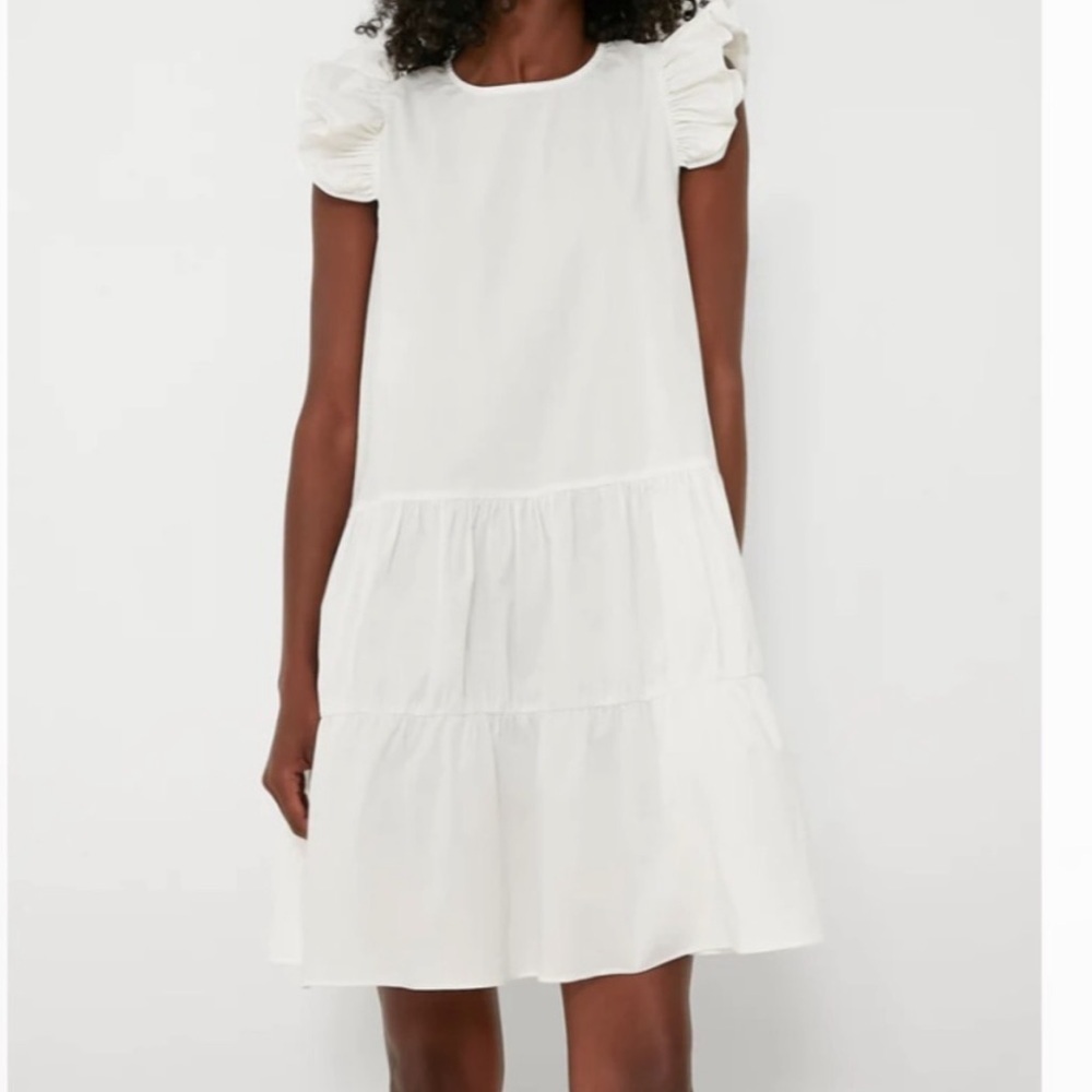 Tuckernuck White Ruffle-Sleeve Mini Dress